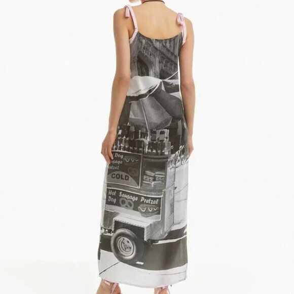 NWT Basic Pleasure Mode Bowtie City Print Dress - Picture 3 of 3